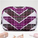 Fabric Tweed Purple Brown Pink Make Up Pouch (Small) View1