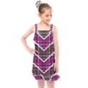 Fabric Tweed Purple Brown Pink Kids  Overall Dress View1