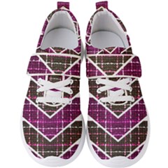 Fabric Tweed Purple Brown Pink Men s Velcro Strap Shoes