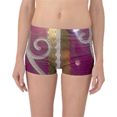 Purple Flower With Shine Boyleg Bikini Bottoms by DeneWestUK