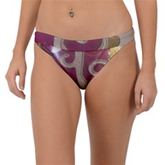 Purple Flower With Shine Band Bikini Bottom