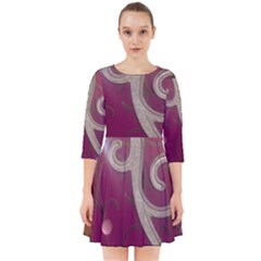 Purple Flower With Shine Smock Dress