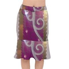 Purple Flower With Shine Mermaid Skirt by DeneWestUK