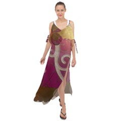 Purple Flower With Shine Maxi Chiffon Cover Up Dress by DeneWestUK