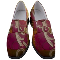 Purple Flower With Shine Women s Chunky Heel Loafers by DeneWestUK