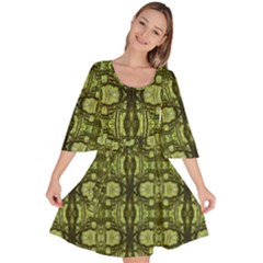 Mossvine Velour Kimono Dress