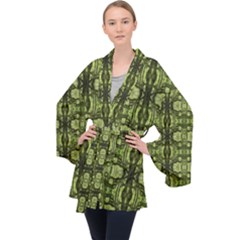 Mossvine Velvet Kimono Robe