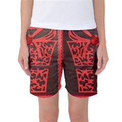 Red Present Women s Basketball Shorts by DeneWestUK