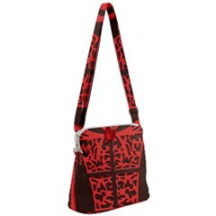 Red Present Zipper Messenger Bag