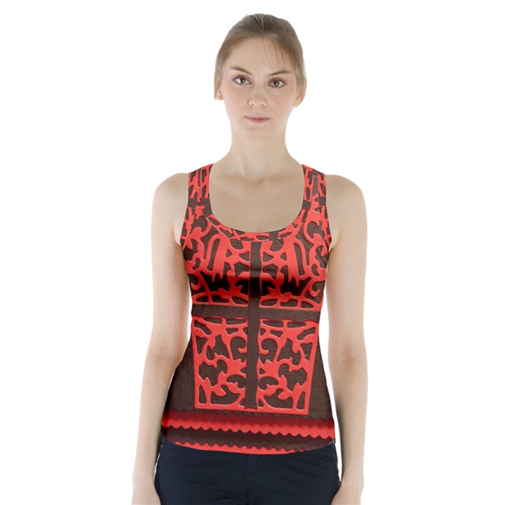 Red Present Racer Back Sports Top