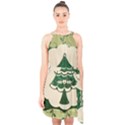 Oh Christmas Tree Halter Collar Waist Tie Chiffon Dress View1