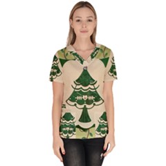 Oh Christmas Tree Women s V-neck Scrub Top