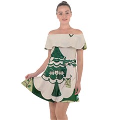 Oh Christmas Tree Off Shoulder Velour Dress by DeneWestUK