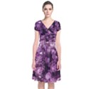 Amethyst purple violet Geode Slice Short Sleeve Front Wrap Dress View1