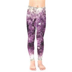 Amethyst Purple Violet Geode Slice Kids  Legging by genx