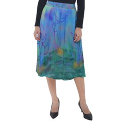 Power Of 3 Classic Velour Midi Skirt  by PurpleDuckyDesigns