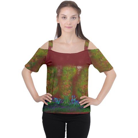 Trees Cutout Shoulder Tee by PurpleDuckyDesigns