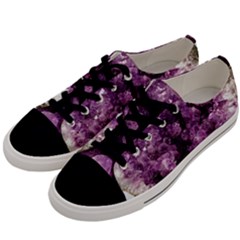 Amethyst Purple Violet Geode Slice Men s Low Top Canvas Sneakers by genx