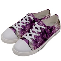 Amethyst Purple Violet Geode Slice Women s Low Top Canvas Sneakers by genx