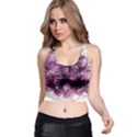 Amethyst purple violet Geode Slice Racer Back Crop Top View1