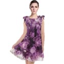 Amethyst purple violet Geode Slice Tie Up Tunic Dress View1