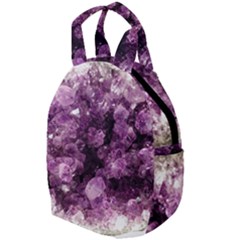 Amethyst Purple Violet Geode Slice Travel Backpacks by genx