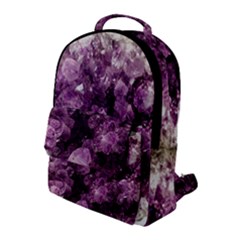 Amethyst Purple Violet Geode Slice Flap Pocket Backpack (large) by genx