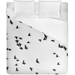 My Flock - Black & White Duvet Cover (california King Size) by WensdaiAmbrose