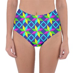 Pattern Star Abstract Background Reversible High-waist Bikini Bottoms by Pakrebo