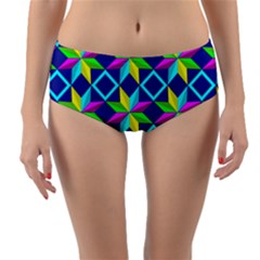 Pattern Star Abstract Background Reversible Mid-waist Bikini Bottoms by Pakrebo