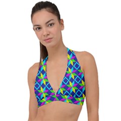 Pattern Star Abstract Background Halter Plunge Bikini Top