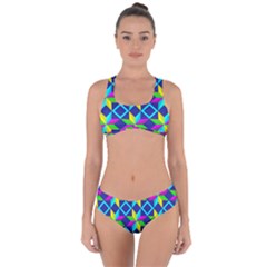 Pattern Star Abstract Background Criss Cross Bikini Set by Pakrebo