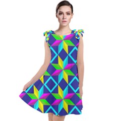 Pattern Star Abstract Background Tie Up Tunic Dress