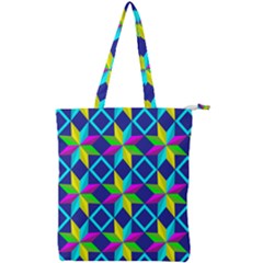 Pattern Star Abstract Background Double Zip Up Tote Bag