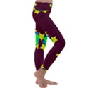 Pattern Star Vector Multi Color Kids  Lightweight Velour Classic Yoga Leggings View3