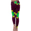 Pattern Star Vector Multi Color Kids  Lightweight Velour Classic Yoga Leggings View4