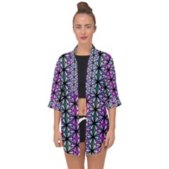 Geometric Patterns Triangle Seamless Open Front Chiffon Kimono by Pakrebo