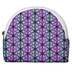 Geometric Patterns Triangle Seamless Horseshoe Style Canvas Pouch