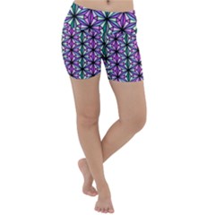 Geometric Patterns Triangle Seamless Lightweight Velour Yoga Shorts by Pakrebo