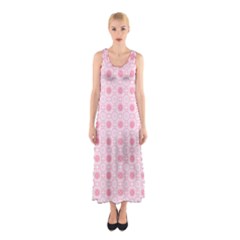 Traditional Patterns Pink Octagon Sleeveless Maxi Dress by Pakrebo