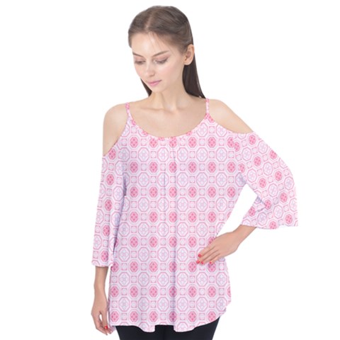 Traditional Patterns Pink Octagon Flutter Tees by Pakrebo