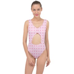 Traditional Patterns Pink Octagon Center Cut Out Swimsuit by Pakrebo