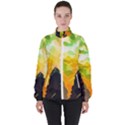 Forest Trees Nature Wood Green High Neck Windbreaker (Women) View1