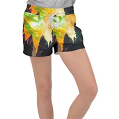 Forest Trees Nature Wood Green Women s Velour Lounge Shorts by Pakrebo