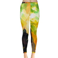 Forest Trees Nature Wood Green Inside Out Leggings by Pakrebo