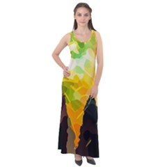 Forest Trees Nature Wood Green Sleeveless Velour Maxi Dress