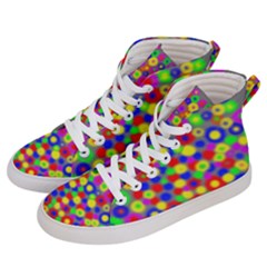 Neon Dots Women s Hi-top Skate Sneakers by PurpleDuckyDesigns