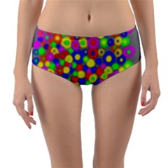 Neon Dots Reversible Mid-waist Bikini Bottoms by PurpleDuckyDesigns