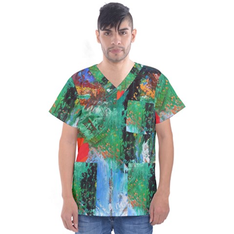 Garden 2 Men s V-neck Scrub Top by WILLBIRDWELL