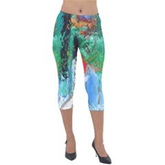 Garden 2 Lightweight Velour Capri Leggings  by WILLBIRDWELL